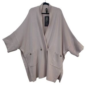 MarlaWynne Butterfly Cardigan 2X Pale Pink Cotton Viscose Oversized Open Front